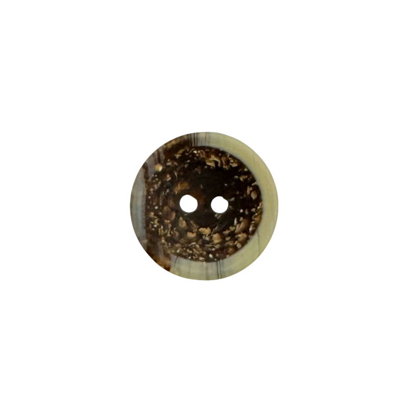 PLASTIC BROWN WITH ECRU BUTTON