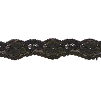 ELASTIC TRICOT LACE  30 mm with gold