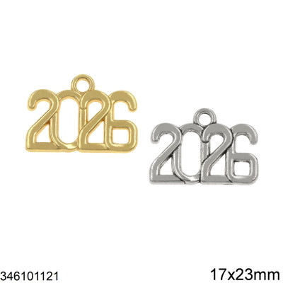 METALLIC ELEMENT NEW YEAR " 2025 " - 2.3 x 1.7 cm