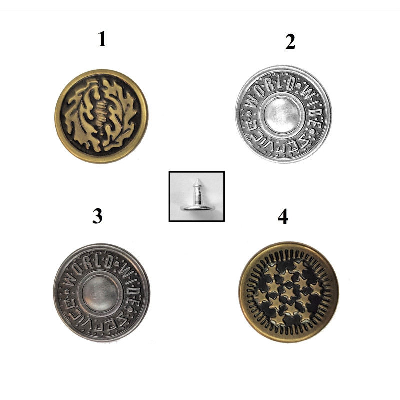 METALLIC DENIM PRESS BUTTON