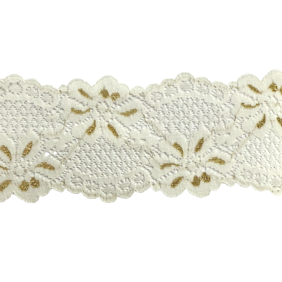 ELASTIC TRICOT LACE  60 mm gold