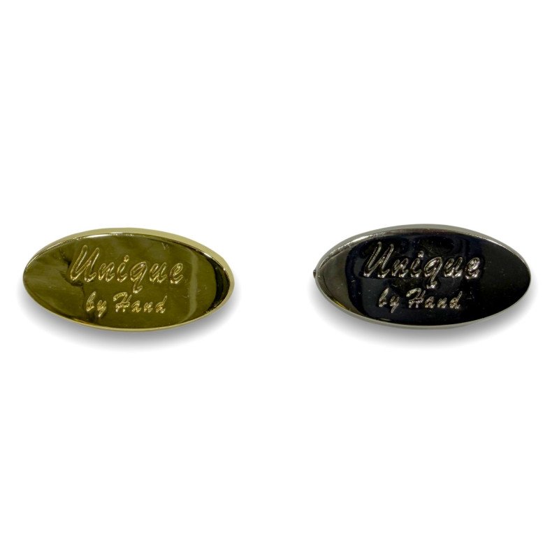 LABEL " UNIQUE by hand " OVAL METAL CLIP