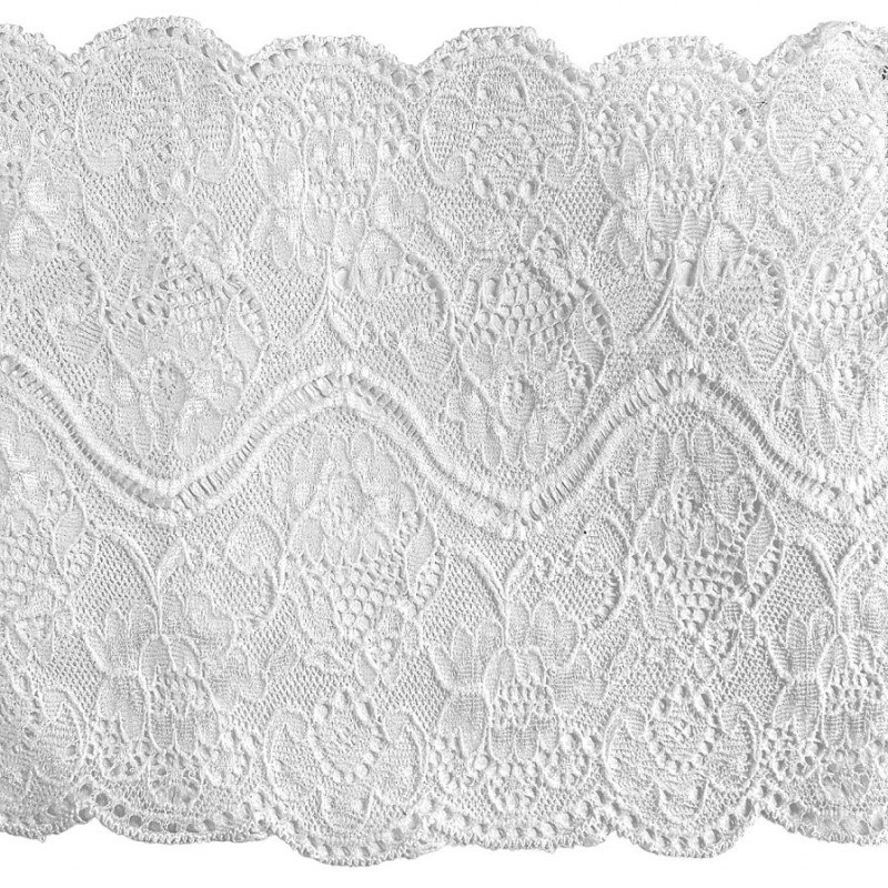 ELASTIC TRICOT LACE  160 mm white