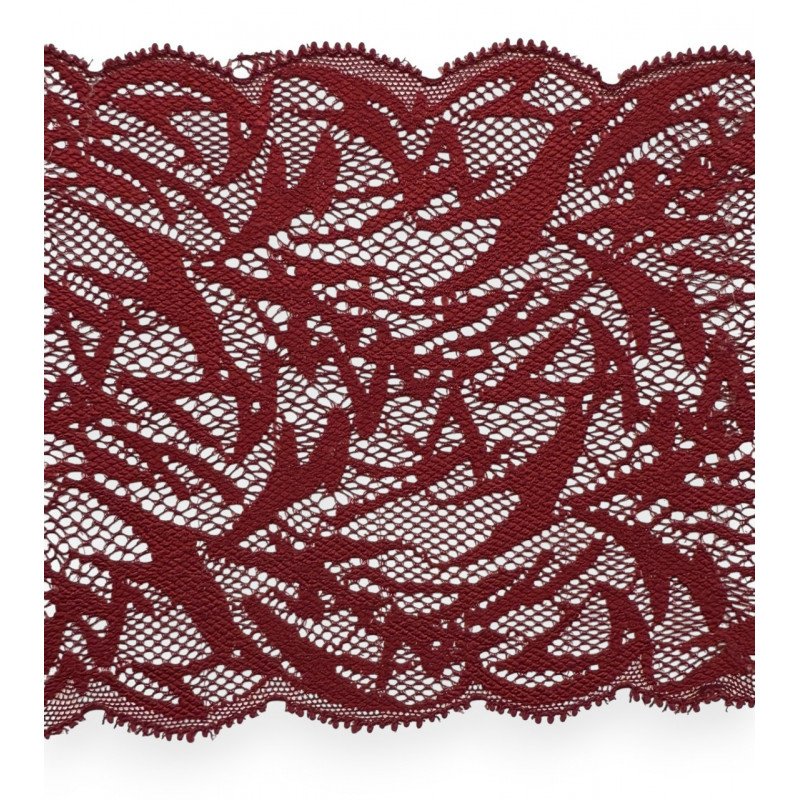 ELASTIC TRICOT LACE  160 mm bordeaux, red