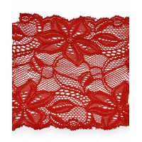 ELASTIC TRICOT LACE  160 mm red, beige