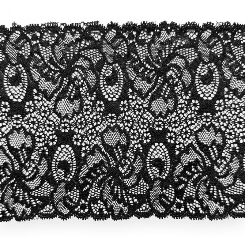 ELASTIC TRICOT LACE  160 mm black