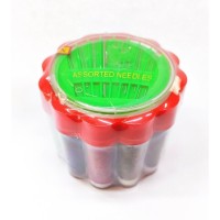 SEWING KIT ROUND PLASTIC BOX