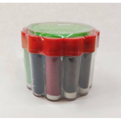 SEWING KIT ROUND PLASTIC BOX