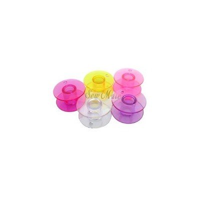 BOBBIN BOX PLASTIC TRANSPARENT with bobbins