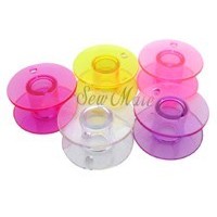 BOBBIN BOX PLASTIC TRANSPARENT with bobbins
