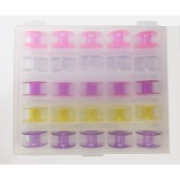BOBBIN BOX PLASTIC TRANSPARENT with bobbins