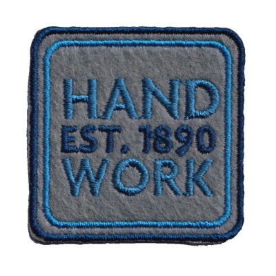 IRON ON PATCH SQUARE BIG "HARD WORK"