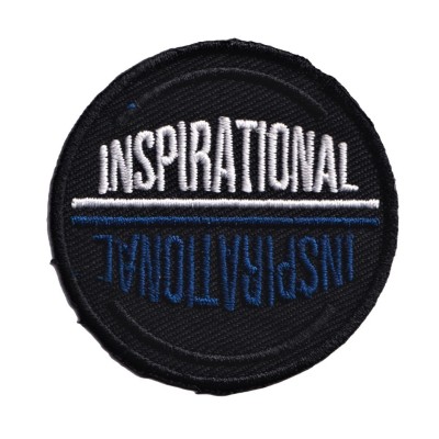 IRON ON PATCH ROUND BIG "INSPIRATIONAL"