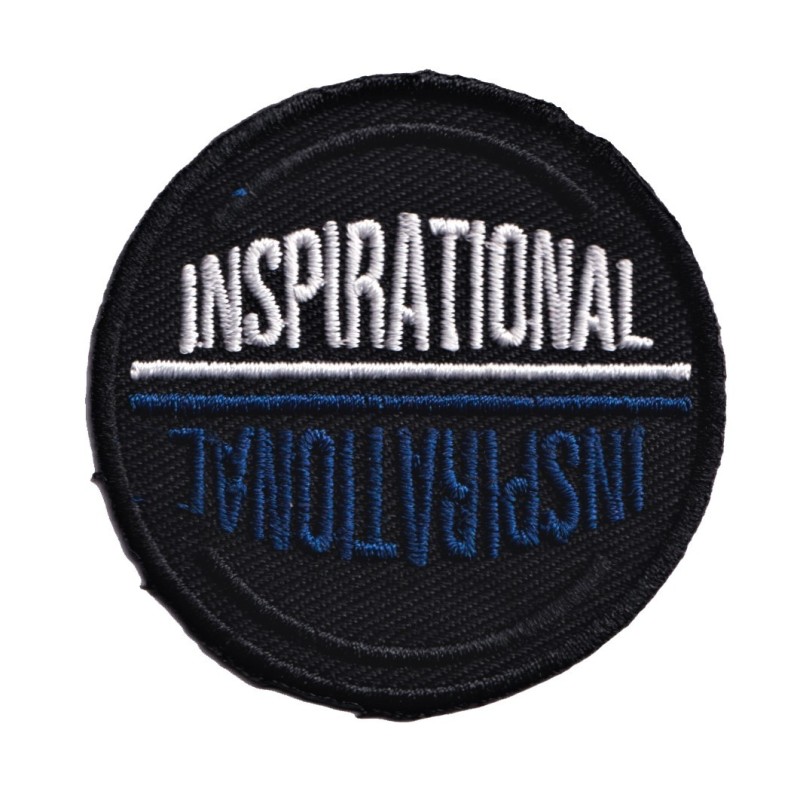 IRON ON PATCH ROUND BIG "INSPIRATIONAL"