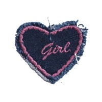 SEW ON PATCH , HEART - 6 x 6 cm