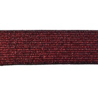 ELASTIC METALLIC TAPE 25 mm - RED , SILVER