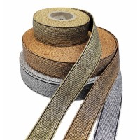 ELASTIC METALLIC TAPE 25 mm - SILVER, GOLD
