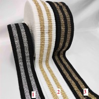 ELASTIC WAFFLE STRIPED TAPE , 50 mm DOUBLE