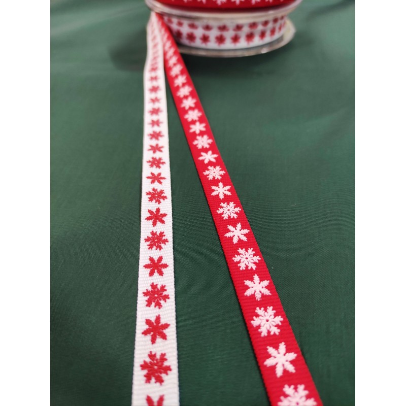 CHRISTMAS RIBBON - SNOWFLAKES ,13 mm