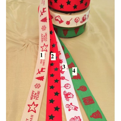 CHRISTMAS RIBBONS - LEAF ,25 mm