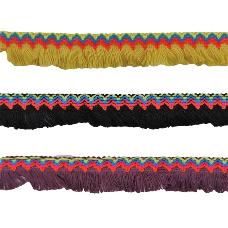 FRINGE ACRYLIC TRIMMING 45 mm colorful