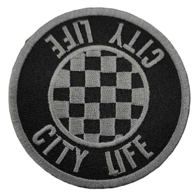 IRON ON PATCH ROUND BIG  "CITY LIFE"