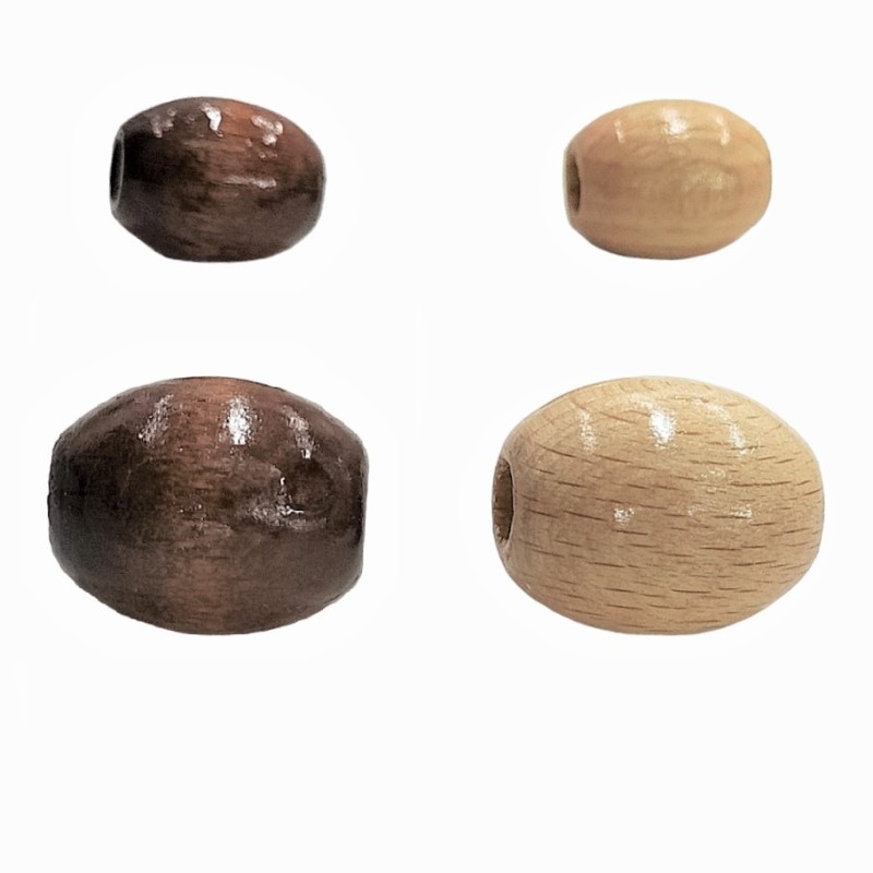 OVAL ROUNDED WOODEN BEAD