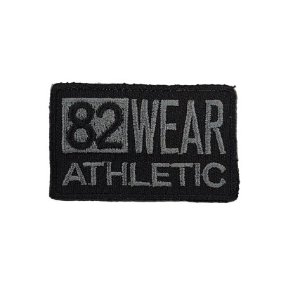 IRON ON PATCH RECTANGLE BIG "82 WEAR ATHLETIC" black