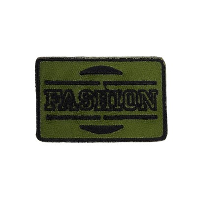 IRON ON PATCH RECTANGLE BIG "FASHION" olive