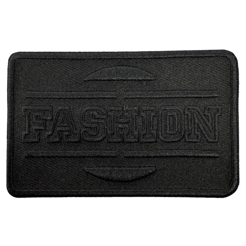 IRON ON PATCH RECTANGLE XL "Fashion" black