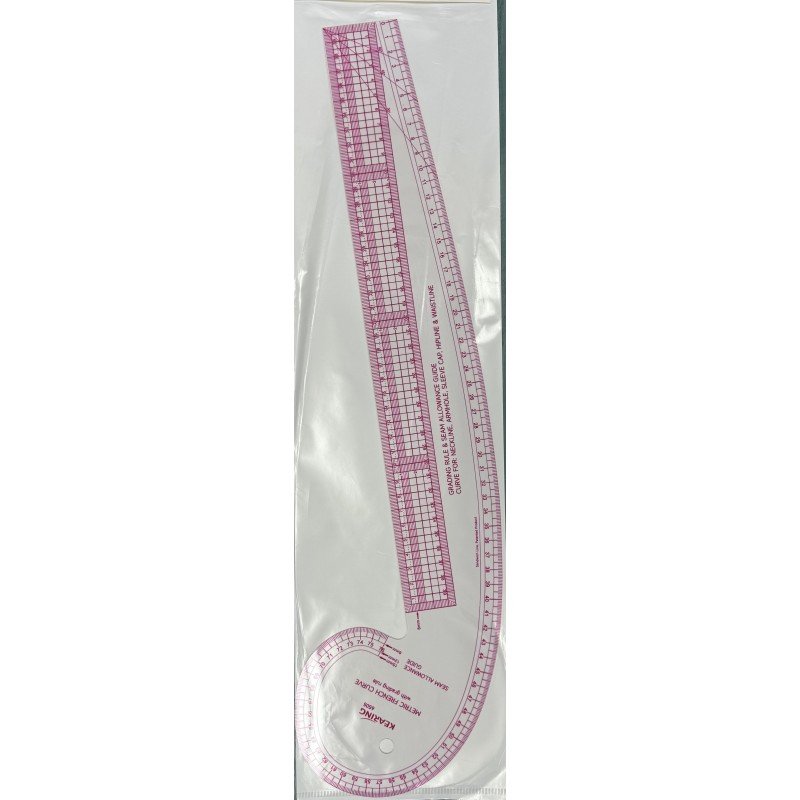 PLASTIC FRENCH HIP CURVED RULER transparent