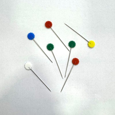 PINS WITH FLOWER HEAD (COLORFUL)